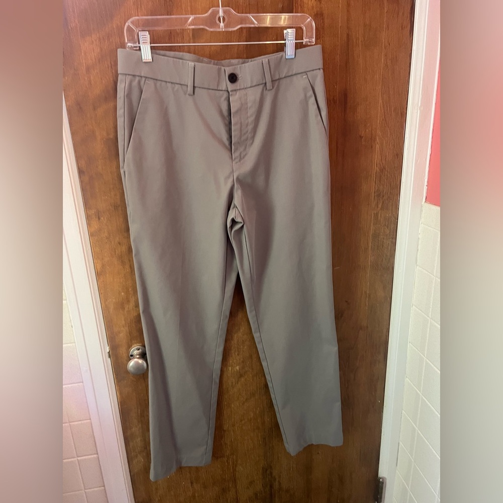 Plaid and Plain Mens Gray Dress Pants